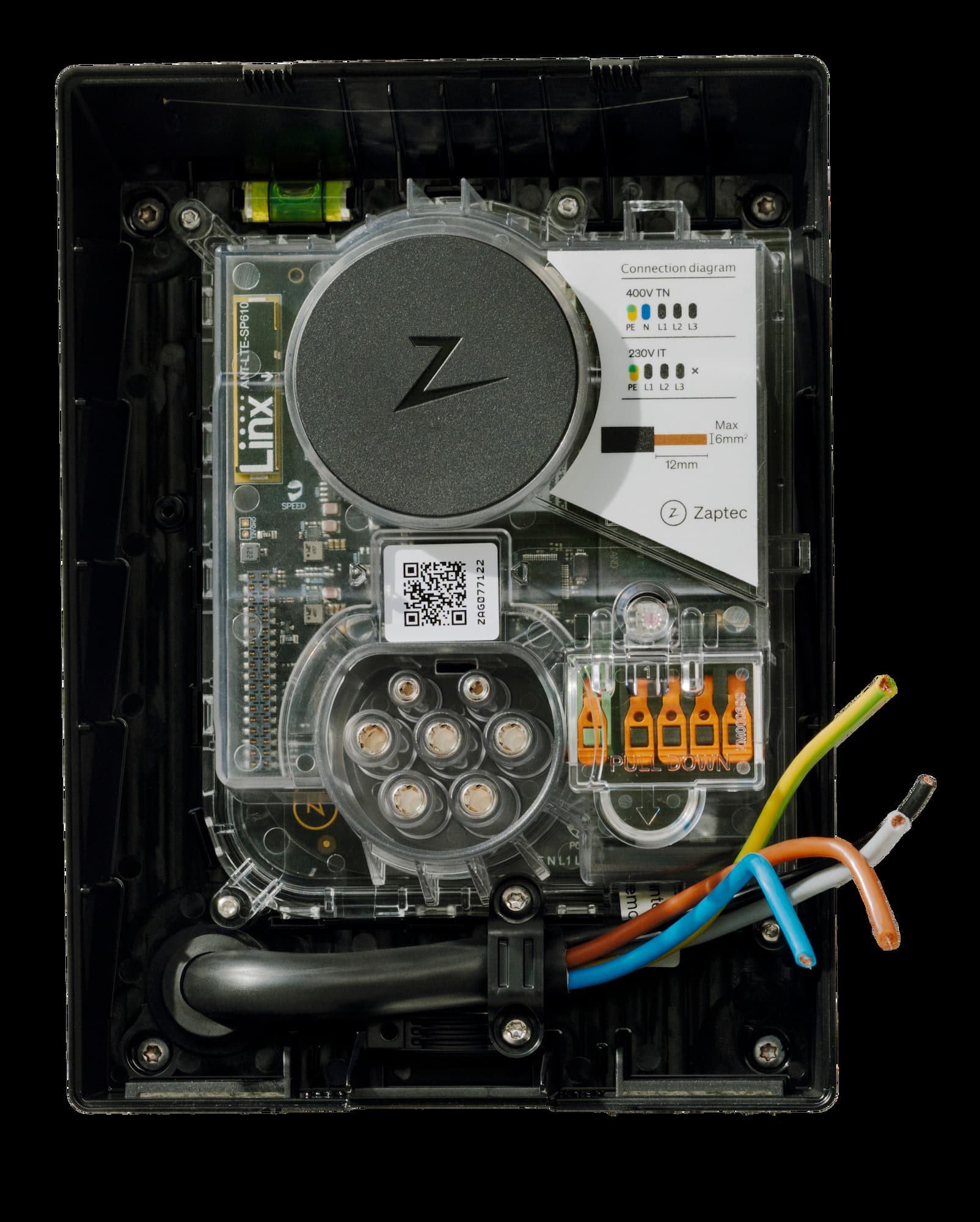 zaptec go inside wires