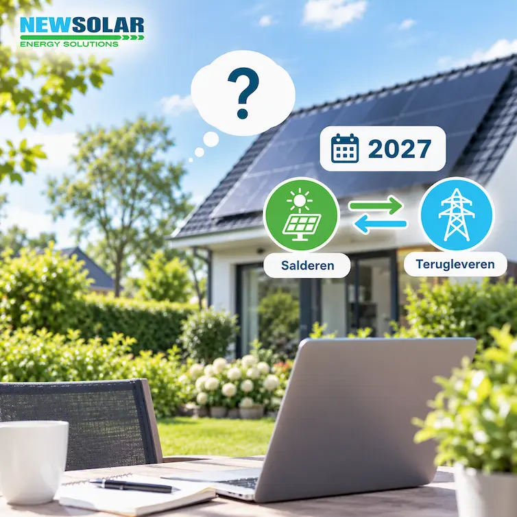 Support van NewSolar een vraag over salderen en terugleveren
